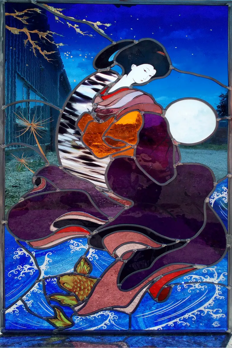vitrail geisha japon honfleur